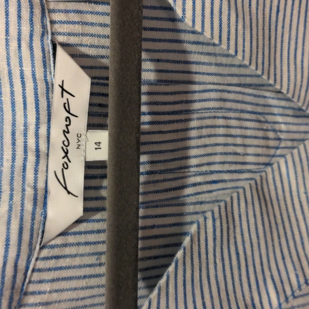 Foxcroft Linen Blouse Size 14 - Picture 2 of 4